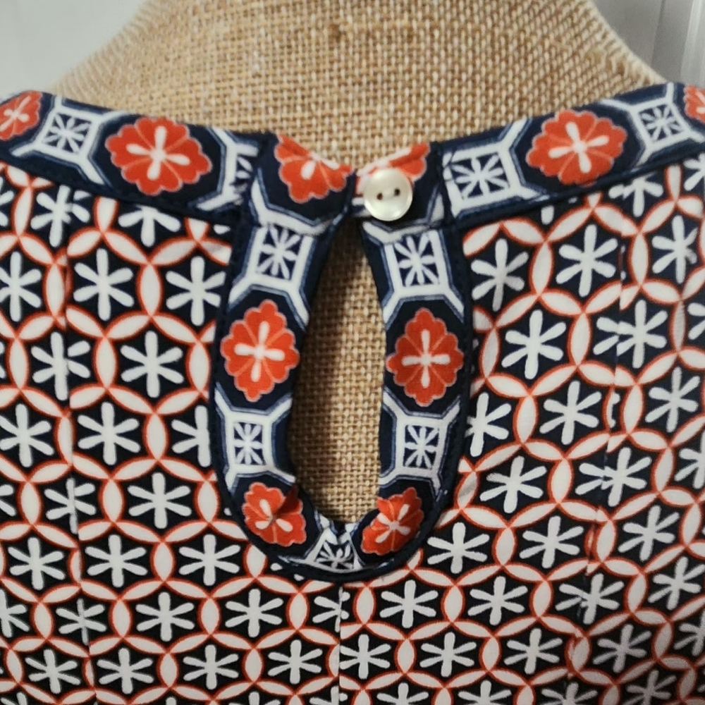 Max Studio Orange & Navy Blue Patterned Dress Siz… - image 5